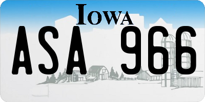 IA license plate ASA966