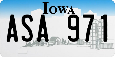 IA license plate ASA971