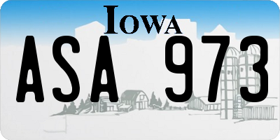 IA license plate ASA973