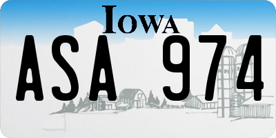 IA license plate ASA974