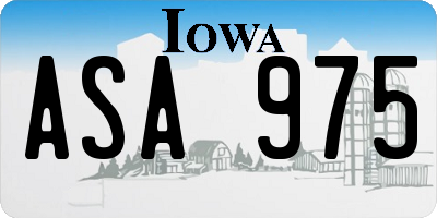 IA license plate ASA975