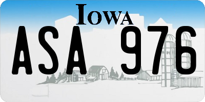 IA license plate ASA976