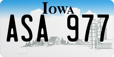 IA license plate ASA977