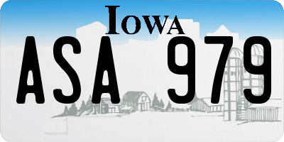 IA license plate ASA979