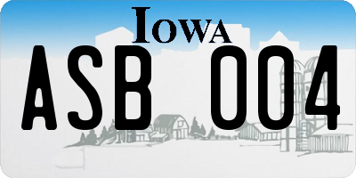 IA license plate ASB004