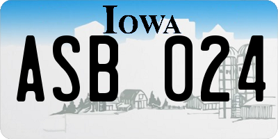 IA license plate ASB024