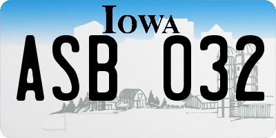 IA license plate ASB032