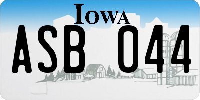 IA license plate ASB044