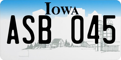 IA license plate ASB045