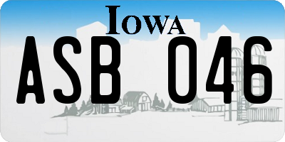 IA license plate ASB046