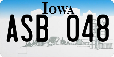 IA license plate ASB048