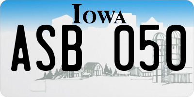 IA license plate ASB050