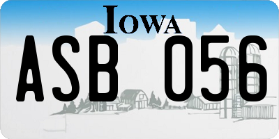 IA license plate ASB056