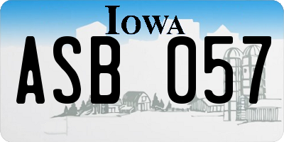 IA license plate ASB057