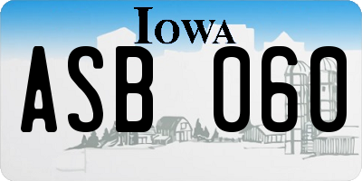 IA license plate ASB060