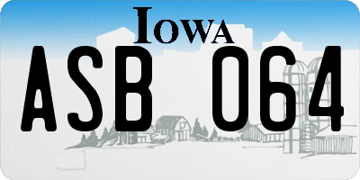 IA license plate ASB064