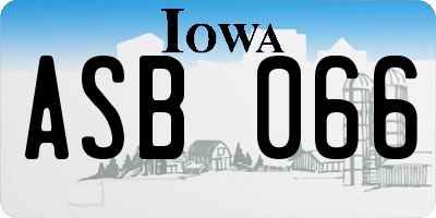 IA license plate ASB066