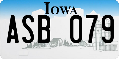 IA license plate ASB079