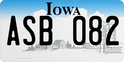 IA license plate ASB082