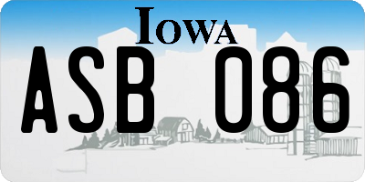 IA license plate ASB086