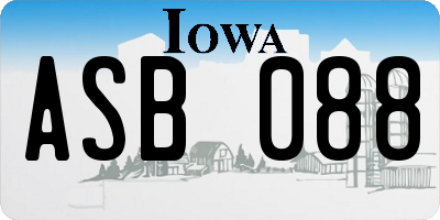 IA license plate ASB088