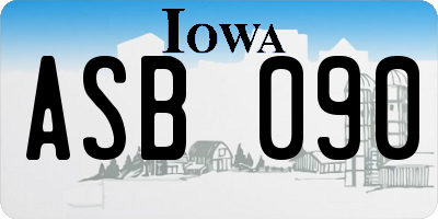IA license plate ASB090