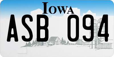 IA license plate ASB094