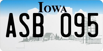 IA license plate ASB095