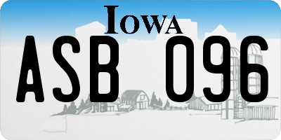 IA license plate ASB096