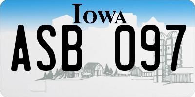 IA license plate ASB097