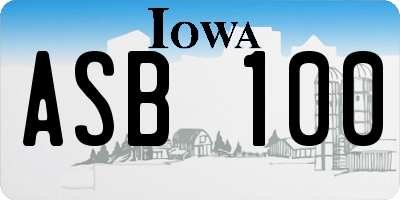 IA license plate ASB100