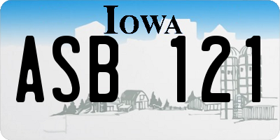 IA license plate ASB121