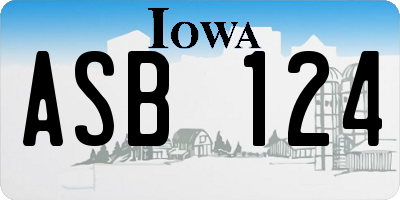 IA license plate ASB124