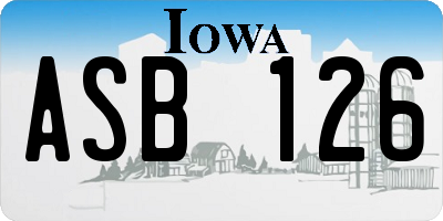 IA license plate ASB126