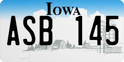 IA license plate ASB145