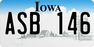 IA license plate ASB146