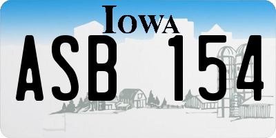 IA license plate ASB154