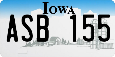 IA license plate ASB155