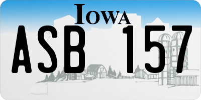 IA license plate ASB157