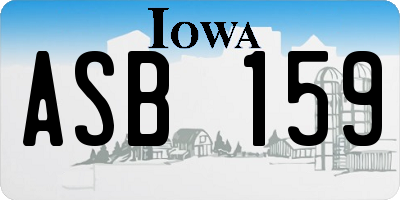 IA license plate ASB159