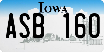 IA license plate ASB160