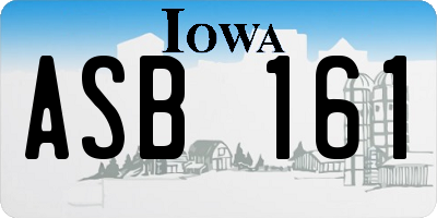 IA license plate ASB161