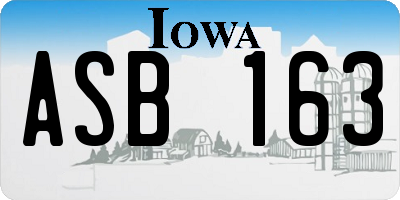 IA license plate ASB163