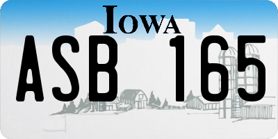 IA license plate ASB165