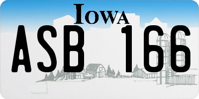 IA license plate ASB166
