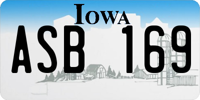 IA license plate ASB169