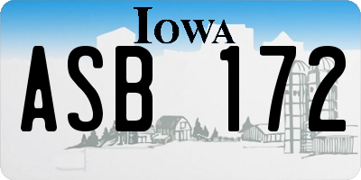 IA license plate ASB172