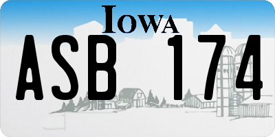 IA license plate ASB174