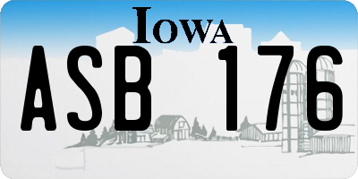 IA license plate ASB176