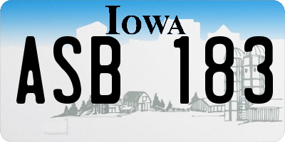 IA license plate ASB183